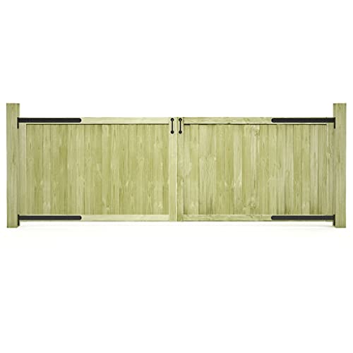 Gartentore 2 Stk, Terrasse Hof Einfahrtstor, Holzgartentor, Gartenpforte, Witterungs- und verrottungsbeständig, 300 x 3 x 100 cm grün Imprägniertes Kiefernholz von SDWEHO7