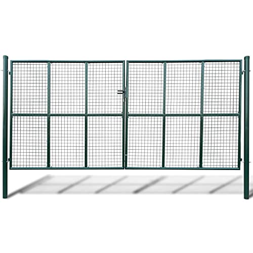 Gartenzaun Tor mit Schloss Türklinke und 3 Schlüsseln, Zauntür, Gartentür, Hoftür, Robust und langlebig, 400 x 7.8 x 200 cm Dunkelgrün Verzinkter Stahl Gartenzaun Tor mit Schloss Türklinke und 3 Schlüsseln, Zauntür, Gartentür, Hoftür, Robust und langlebig, 400 x 7.8 x 200 cm Dunkelgrün Verzinkter Stahl von SDWEHO7