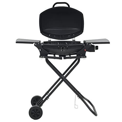 Gasgrill Tragbar mit Kochzone, Holzkohlegrillwagen mit 2 Regale & 2 Rädern für Garten, Camping und Outdoor, Leicht zu bewegen, 103 x 47 x 97 cm Schwarz stahl Gasgrill Tragbar mit Kochzone, Holzkohlegrillwagen mit 2 Regale & 2 Rädern für Garten, Camping und Outdoor, Leicht zu bewegen, 103 x 47 x 97 cm Schwarz stahl von SDWEHO7