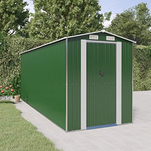 Geräteschuppen mit 2 Schiebetüren & 4 Entlüftungsöffnungen, Gartenhaus für Verschiedene Werkzeuge und Geräte, wetterfest, Grün 192x523x223 cm Verzinkter Stahl Geräteschuppen mit 2 Schiebetüren & 4 Entlüftungsöffnungen, Gartenhaus für Verschiedene Werkzeuge und Geräte, wetterfest, Grün 192x523x223 cm Verzinkter Stahl von SDWEHO7