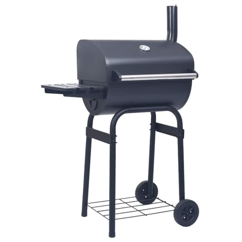 Holzkohlegrill Smoker mit Unterer Ablage, Kohlegrillwagen, Grill Grillwagen BBQ mit Deckel, Rädern, Edelstahl-Griff und Thermometer, 75 x 48 x 120 cm Schwarz Stahl Holzkohlegrill Smoker mit Unterer Ablage, Kohlegrillwagen, Grill Grillwagen BBQ mit Deckel, Rädern, Edelstahl-Griff und Thermometer, 75 x 48 x 120 cm Schwarz Stahl von SDWEHO7