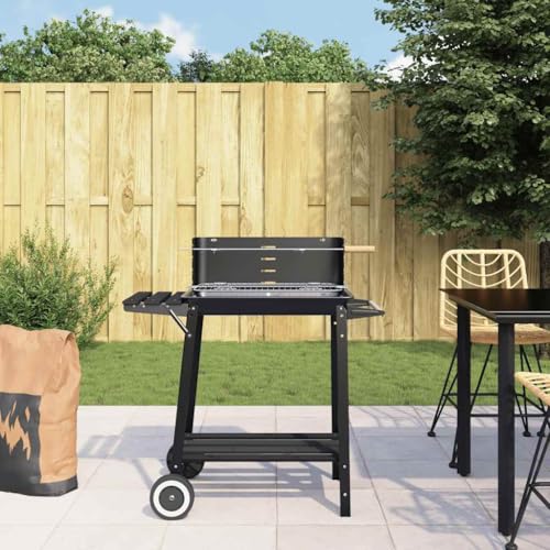 Holzkohlegrill mit Rädern, Grillwagen, Outdoor BBQ mit untere Ablage für Garten Party, Camping, Picknick, Leicht zu bewegen, 83 x 41 x 86 cm Schwarz Stahl Holzkohlegrill mit Rädern, Grillwagen, Outdoor BBQ mit untere Ablage für Garten Party, Camping, Picknick, Leicht zu bewegen, 83 x 41 x 86 cm Schwarz Stahl von SDWEHO7