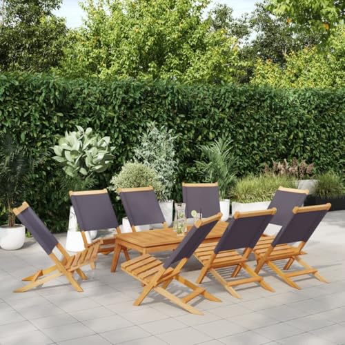 Klappbar Gartenstühle 8er Set, Outdoor Stühle für Garten, Hinterhof, Terrasse, Robust und langlebig, 41 x 72 x 68 cm Anthrazit Stoff und Massivholz Klappbar Gartenstühle 8er Set, Outdoor Stühle für Garten, Hinterhof, Terrasse, Robust und langlebig, 41 x 72 x 68 cm Anthrazit Stoff und Massivholz von SDWEHO7