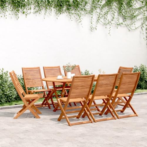 Klappbar Gartenstühle 8er Set, Outdoor Stühle für Garten, Hinterhof, Terrasse, Robust und langlebig, Platzsparend, 51 x 66 x 95 cm Massivholz Akazie von SDWEHO7