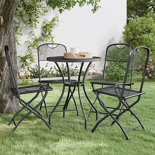 Klappbare Gartenstühle 4er Set, Freizeitstuhl, Outdoor Stühle für Balkon, Terrasse, Garten, Robust und langlebig, 54 x 40 x 86 cm Streckgitter Anthrazit Klappbare Gartenstühle 4er Set, Freizeitstuhl, Outdoor Stühle für Balkon, Terrasse, Garten, Robust und langlebig, 54 x 40 x 86 cm Streckgitter Anthrazit von SDWEHO7