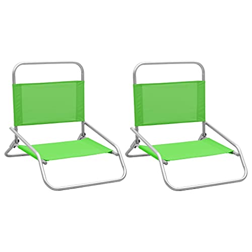 Klappbare Strandstühle 2er Set, Sonnenliege, Outdoor Stühle für Am Pool, Balkon, Terrasse, Robust und langlebig, Platzsparend, 51 x 61 x 58 cm Grün Stoff und Stahl Klappbare Strandstühle 2er Set, Sonnenliege, Outdoor Stühle für Am Pool, Balkon, Terrasse, Robust und langlebig, Platzsparend, 51 x 61 x 58 cm Grün Stoff und Stahl von SDWEHO7