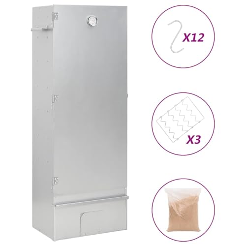 Räucherofen mit Hackschnitzel & 12 S-förmige Haken, Räucherschrank mit Thermometer, Rostfrei, Robust und langlebig, 44,5x29x110 cm Verzinkter Stahl Räucherofen mit Hackschnitzel & 12 S-förmige Haken, Räucherschrank mit Thermometer, Rostfrei, Robust und langlebig, 44,5x29x110 cm Verzinkter Stahl von SDWEHO7