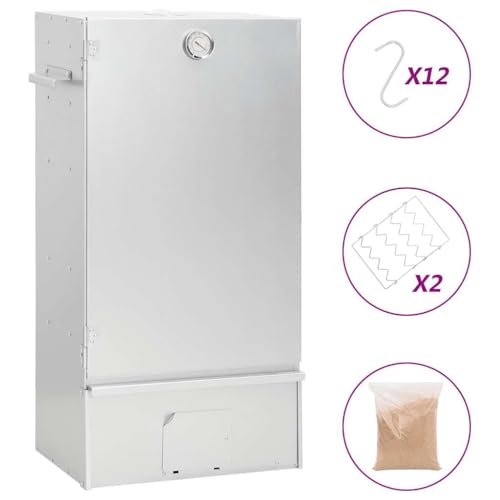 Räucherofen mit Hackschnitzel & 12 S-förmige Haken, Räucherschrank mit Thermometer, Rostfrei, Robust und langlebig, 44,5x29x83 cm Verzinkter Stahl Räucherofen mit Hackschnitzel & 12 S-förmige Haken, Räucherschrank mit Thermometer, Rostfrei, Robust und langlebig, 44,5x29x83 cm Verzinkter Stahl von SDWEHO7