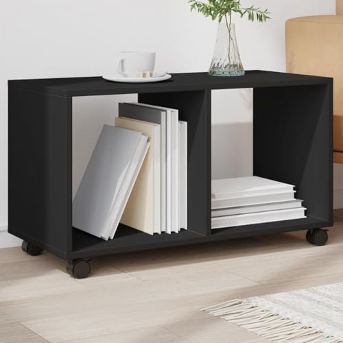 SDWEHO7 Rollschrank mit Fächern Rollcontainer Büroschrank Aktenschrank Bürocontainer, Schwarz 72x33x42,5 cm Holzwerkstoff von SDWEHO7