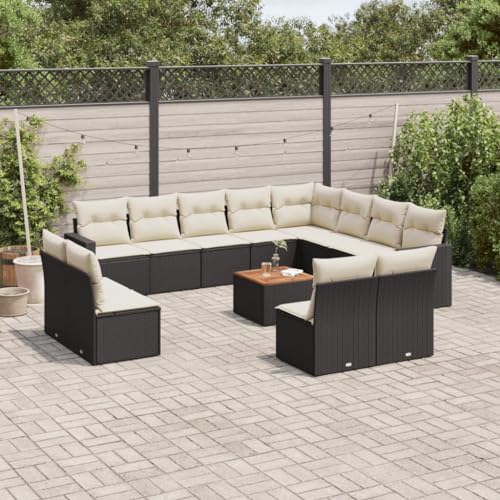 SDWEHO7 13er-Set Gartenmöbel, Outdoor Sitzgruppe mit Auflagen & Gartentisch, Balkonmöbel Balkonset Terrassenmöbel Garten Lounge Set, Schwarz Poly Rattan SDWEHO7 13er-Set Gartenmöbel, Outdoor Sitzgruppe mit Auflagen & Gartentisch, Balkonmöbel Balkonset Terrassenmöbel Garten Lounge Set, Schwarz Poly Rattan von SDWEHO7
