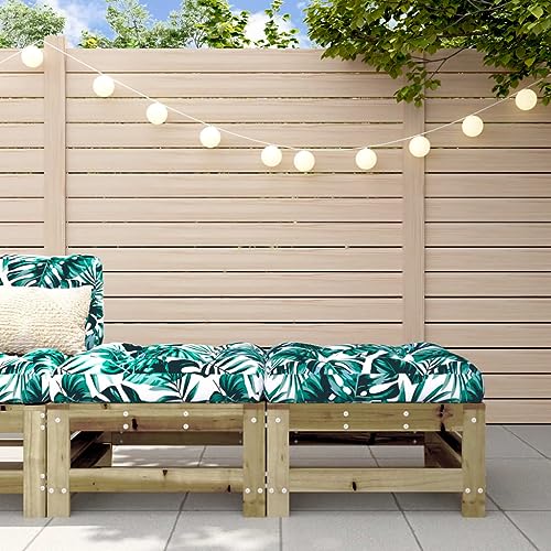2er-Set Gartenhocker Sitzhocker Outdoor Modular Hocker Fußhocker Lounge Hocker Fußhocker Gartenmöbel mit Kissen, Kiefernholz Imprägniert von SDWEHO7