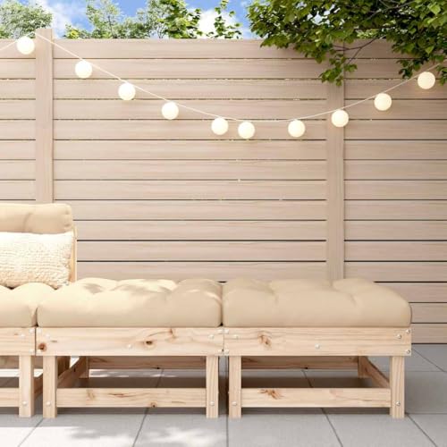 2er-Set Gartenhocker Sitzhocker Outdoor Modular Hocker Fußhocker Lounge Hocker Fußhocker Gartenmöbel mit Kissen, Massivholz Kiefer von SDWEHO7