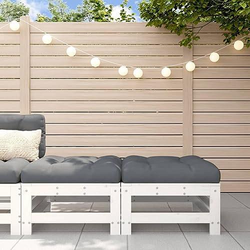 SDWEHO7 2er-Set Gartenhocker Sitzhocker Outdoor Modular Hocker Fußhocker Lounge Hocker Fußhocker Gartenmöbel mit Kissen, Weiß Massivholz Kiefer SDWEHO7 2er-Set Gartenhocker Sitzhocker Outdoor Modular Hocker Fußhocker Lounge Hocker Fußhocker Gartenmöbel mit Kissen, Weiß Massivholz Kiefer von SDWEHO7