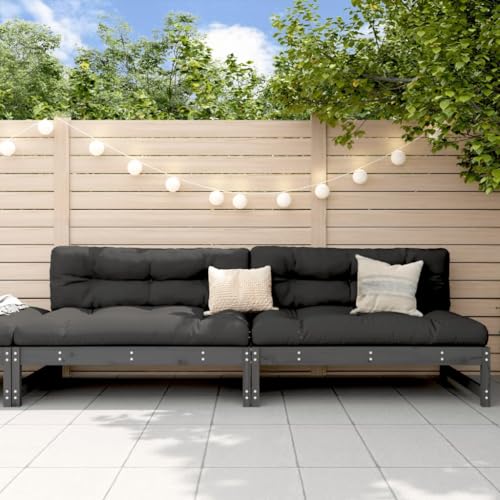 SDWEHO7 2er-Set Gartensofa, 2-Sitzer Lounge Sofa Outdoor Gartenmöbel Mittelsofa Terrassensofa Gartenbank Gartenlounge Sofa, Grau 120x80 cm Massivholz Kiefer SDWEHO7 2er-Set Gartensofa, 2-Sitzer Lounge Sofa Outdoor Gartenmöbel Mittelsofa Terrassensofa Gartenbank Gartenlounge Sofa, Grau 120x80 cm Massivholz Kiefer von SDWEHO7