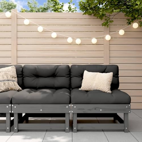 SDWEHO7 2er-Set Gartensofa, 2-Sitzer Lounge Sofa Outdoor Gartenmöbel Mittelsofa Terrassensofa Gartenbank Gartenlounge Sofa, Grau Massivholz Kiefer SDWEHO7 2er-Set Gartensofa, 2-Sitzer Lounge Sofa Outdoor Gartenmöbel Mittelsofa Terrassensofa Gartenbank Gartenlounge Sofa, Grau Massivholz Kiefer von SDWEHO7