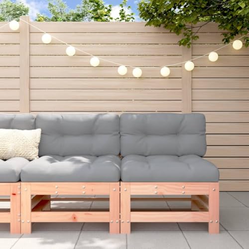 SDWEHO7 2er-Set Gartensofa, 2-Sitzer Lounge Sofa Outdoor Gartenmöbel Mittelsofa Terrassensofa Gartenbank Gartenlounge Sofa, Massivholz Douglasie von SDWEHO7