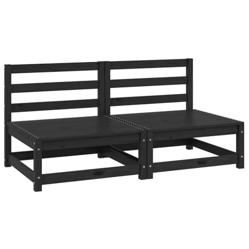 SDWEHO7 2er-Set Gartensofa, 2-Sitzer Lounge Sofa Outdoor Gartenmöbel Mittelsofa Terrassensofa Gartenbank Gartenlounge Sofa, Schwarz Kiefer Massivholz SDWEHO7 2er-Set Gartensofa, 2-Sitzer Lounge Sofa Outdoor Gartenmöbel Mittelsofa Terrassensofa Gartenbank Gartenlounge Sofa, Schwarz Kiefer Massivholz von SDWEHO7