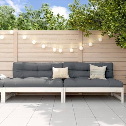 SDWEHO7 2er-Set Gartensofa, 2-Sitzer Lounge Sofa Outdoor Gartenmöbel Mittelsofa Terrassensofa Gartenbank Gartenlounge Sofa, Weiß 120x80 cm Massivholz Kiefer SDWEHO7 2er-Set Gartensofa, 2-Sitzer Lounge Sofa Outdoor Gartenmöbel Mittelsofa Terrassensofa Gartenbank Gartenlounge Sofa, Weiß 120x80 cm Massivholz Kiefer von SDWEHO7