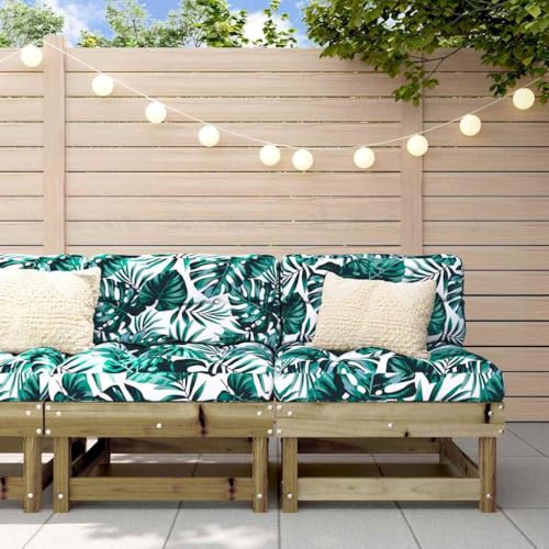 SDWEHO7 2er-Set Gartensofa, 2-Sitzer Lounge Sofa mit Kissen, Outdoor Gartenmöbel Mittelsofa Terrassensofa Gartenbank Gartenlounge Sofa, Kiefernholz Imprägniert von SDWEHO7