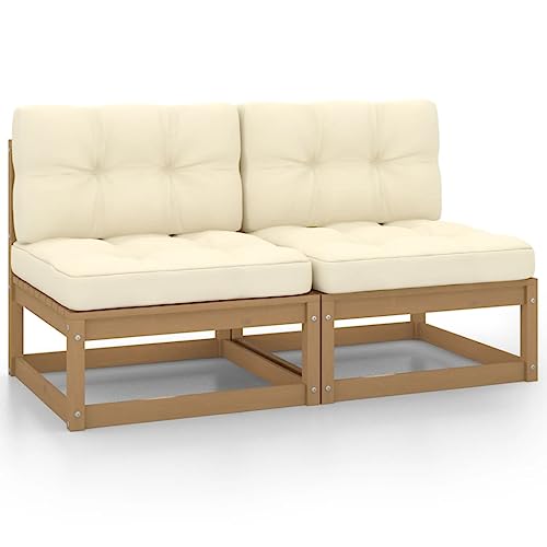 SDWEHO7 2er-Set Gartensofa, 2-Sitzer Lounge Sofa mit Kissen, Outdoor Gartenmöbel Mittelsofa Terrassensofa Gartenbank Gartenlounge Sofa, Massivholz Kiefer SDWEHO7 2er-Set Gartensofa, 2-Sitzer Lounge Sofa mit Kissen, Outdoor Gartenmöbel Mittelsofa Terrassensofa Gartenbank Gartenlounge Sofa, Massivholz Kiefer von SDWEHO7