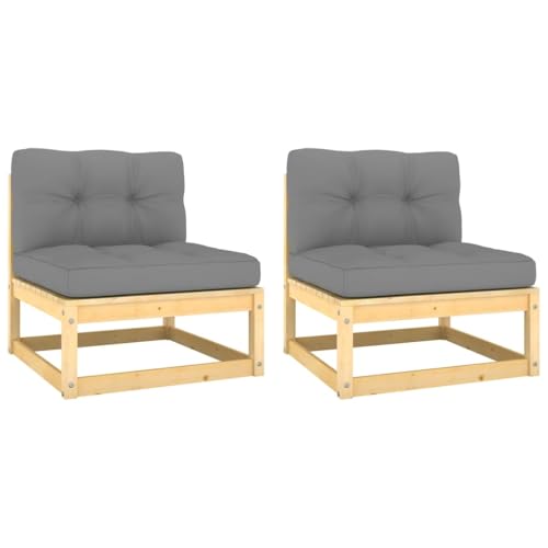 SDWEHO7 2er-Set Gartensofa, 2-Sitzer Lounge Sofa mit Kissen, Outdoor Gartenmöbel Mittelsofa Terrassensofa Gartenbank Gartenlounge Sofa, Massivholz Kiefer SDWEHO7 2er-Set Gartensofa, 2-Sitzer Lounge Sofa mit Kissen, Outdoor Gartenmöbel Mittelsofa Terrassensofa Gartenbank Gartenlounge Sofa, Massivholz Kiefer von SDWEHO7