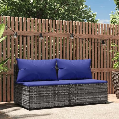 SDWEHO7 2er-Set Gartensofa, 2-Sitzer Lounge Sofa mit Kissen, Outdoor Terrassensofa Gartenbank Gartenlounge Sofa Gartenmöbel, Grau Poly Rattan SDWEHO7 2er-Set Gartensofa, 2-Sitzer Lounge Sofa mit Kissen, Outdoor Terrassensofa Gartenbank Gartenlounge Sofa Gartenmöbel, Grau Poly Rattan von SDWEHO7