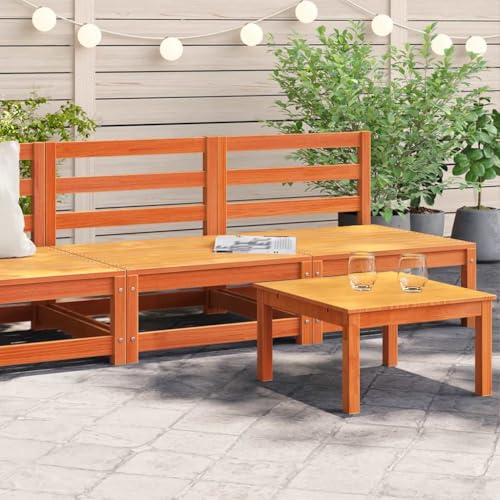 SDWEHO7 2er-Set Gartensofa Lounge Sofa Outdoor Gartenmöbel ohne Armlehnen Gartenstuhl Terrassensofa Gartenlounge Sofa, Wachsbraun Massivholz Kiefer von SDWEHO7