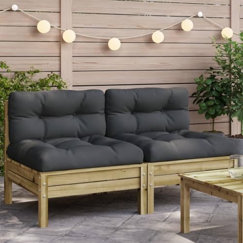 SDWEHO7 2er-Set Gartensofa Lounge Sofa Outdoor Gartenmöbel ohne Armlehnen Gartenstuhl Terrassensofa Gartenlounge Sofa mit Kissen Kiefernholz SDWEHO7 2er-Set Gartensofa Lounge Sofa Outdoor Gartenmöbel ohne Armlehnen Gartenstuhl Terrassensofa Gartenlounge Sofa mit Kissen Kiefernholz von SDWEHO7