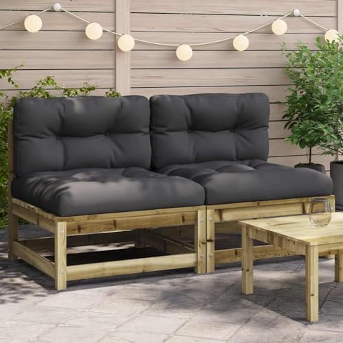 SDWEHO7 2er-Set Gartensofa Lounge Sofa Outdoor Gartenmöbel ohne Armlehnen Gartenstuhl Terrassensofa Gartenlounge Sofa mit Kissen Kiefernholz SDWEHO7 2er-Set Gartensofa Lounge Sofa Outdoor Gartenmöbel ohne Armlehnen Gartenstuhl Terrassensofa Gartenlounge Sofa mit Kissen Kiefernholz von SDWEHO7