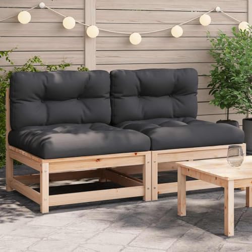 SDWEHO7 2er-Set Gartensofa Lounge Sofa Outdoor Gartenmöbel ohne Armlehnen Gartenstuhl Terrassensofa Gartenlounge Sofa mit Kissen Massivholz Kiefer SDWEHO7 2er-Set Gartensofa Lounge Sofa Outdoor Gartenmöbel ohne Armlehnen Gartenstuhl Terrassensofa Gartenlounge Sofa mit Kissen Massivholz Kiefer von SDWEHO7