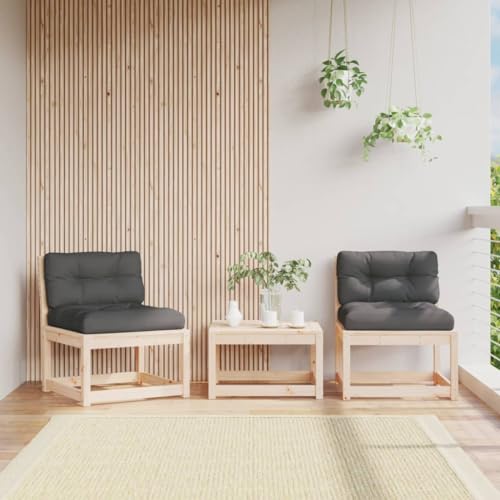 SDWEHO7 2er Set Gartensofas Lounge Sofas Outdoor Gartenmöbel Einzelsofa Gartenstuhl Terrassensofa Gartenlounge Sofa mit Kissen, Massivholz Kiefer von SDWEHO7
