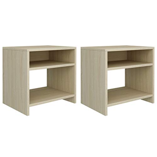 SDWEHO7 2er Set Moderner Nachtschrank für Boxspringbett, Nachttisch mit offene Fach und der Regalboden, Nachtkommode, Ablagetisch, Beistellschränke, Sonoma Eiche 40x30x40 cm Holzwerkstoff SDWEHO7 2er Set Moderner Nachtschrank für Boxspringbett, Nachttisch mit offene Fach und der Regalboden, Nachtkommode, Ablagetisch, Beistellschränke, Sonoma Eiche 40x30x40 cm Holzwerkstoff von SDWEHO7