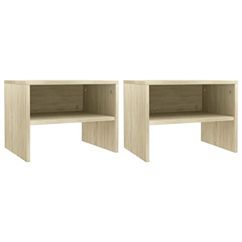 SDWEHO7 2er Set Nachtschrank für Boxspringbett, Nachttisch mit EIN offenes Fach, Nachtkonsole, Nachtkommode, Schlafzimmer-Möbel, Ablagetisch, Beistellschränke, Sonoma-Eiche 40x30x30 cm Holzwerkstoff SDWEHO7 2er Set Nachtschrank für Boxspringbett, Nachttisch mit EIN offenes Fach, Nachtkonsole, Nachtkommode, Schlafzimmer-Möbel, Ablagetisch, Beistellschränke, Sonoma-Eiche 40x30x30 cm Holzwerkstoff von SDWEHO7