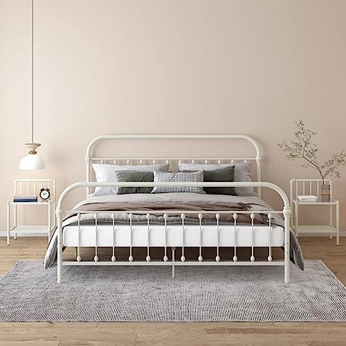 SDWEHO7 2er Set Nachtschrank mit Glasablage, Metallgestell, Pflanzenständer, Lampentisch, Beistelltisch, Nachttisch, Beistellschränke für Schlafzimmer, Weiß Transparent Metall und Glas von SDWEHO7