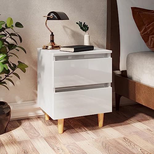 SDWEHO7 2er Set Nachtschrank mit Zwei Schubladen und Holzbeinen, Nachtkommode für Boxspringbett, Nachttisch, Beistelltisch, Nachtkonsole, Schlafzimmer-Möbel, Hochglanz-Weiß SDWEHO7 2er Set Nachtschrank mit Zwei Schubladen und Holzbeinen, Nachtkommode für Boxspringbett, Nachttisch, Beistelltisch, Nachtkonsole, Schlafzimmer-Möbel, Hochglanz-Weiß von SDWEHO7