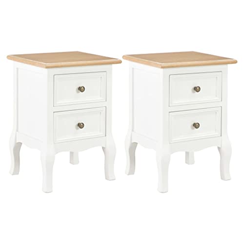 SDWEHO7 2er Set Nachttisch Nachtkommode mit 2 Schubladen Schlichter Beistselltisch Beine aus Massivholz Sofatisch für Schlafzimmer und Wohnzimmer, 35 x 30 x 49 cm, MDF, Weiß SDWEHO7 2er Set Nachttisch Nachtkommode mit 2 Schubladen Schlichter Beistselltisch Beine aus Massivholz Sofatisch für Schlafzimmer und Wohnzimmer, 35 x 30 x 49 cm, MDF, Weiß von SDWEHO7