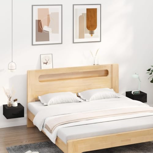 SDWEHO7 2er Set Nachttisch Wandmontage, Nachttischschrank Hängend, Wandschublade für Schlafzimmer, Wandregal mit Schublade, Schwarz 35x35x20 cm Holzwerkstoff SDWEHO7 2er Set Nachttisch Wandmontage, Nachttischschrank Hängend, Wandschublade für Schlafzimmer, Wandregal mit Schublade, Schwarz 35x35x20 cm Holzwerkstoff von SDWEHO7