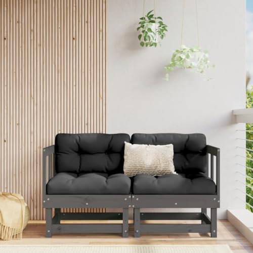 SDWEHO7 2er-Set Outdoor Ecksofas, 2-Sitzer Lounge Sofa Gartensofa Einzelsofa Terrassensofa Gartenlounge Sofa Gartenmöbel, Grau Massivholz Kiefer SDWEHO7 2er-Set Outdoor Ecksofas, 2-Sitzer Lounge Sofa Gartensofa Einzelsofa Terrassensofa Gartenlounge Sofa Gartenmöbel, Grau Massivholz Kiefer von SDWEHO7
