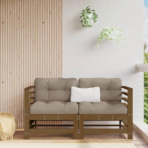 SDWEHO7 2er-Set Outdoor Ecksofas, 2-Sitzer Lounge Sofa Gartensofa Einzelsofa Terrassensofa Gartenlounge Sofa Gartenmöbel, Honigbraun Massivholz Kiefer SDWEHO7 2er-Set Outdoor Ecksofas, 2-Sitzer Lounge Sofa Gartensofa Einzelsofa Terrassensofa Gartenlounge Sofa Gartenmöbel, Honigbraun Massivholz Kiefer von SDWEHO7