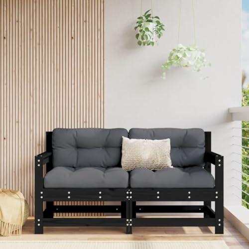 SDWEHO7 2er-Set Outdoor Ecksofas, 2-Sitzer Lounge Sofa Gartensofa Einzelsofa Terrassensofa Gartenlounge Sofa Gartenmöbel, Schwarz Massivholz Kiefer SDWEHO7 2er-Set Outdoor Ecksofas, 2-Sitzer Lounge Sofa Gartensofa Einzelsofa Terrassensofa Gartenlounge Sofa Gartenmöbel, Schwarz Massivholz Kiefer von SDWEHO7