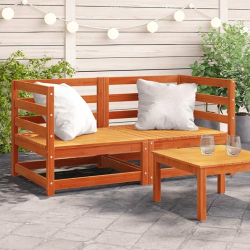 SDWEHO7 2er-Set Outdoor Ecksofas, 2-Sitzer Lounge Sofa Gartensofa Einzelsofa Terrassensofa Gartenlounge Sofa Gartenmöbel, Wachsbraun 70x70x67 cm Massivholz Kiefer SDWEHO7 2er-Set Outdoor Ecksofas, 2-Sitzer Lounge Sofa Gartensofa Einzelsofa Terrassensofa Gartenlounge Sofa Gartenmöbel, Wachsbraun 70x70x67 cm Massivholz Kiefer von SDWEHO7