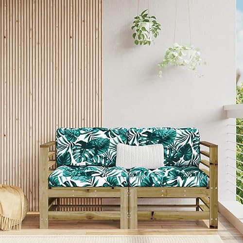 SDWEHO7 2er-Set Outdoor Ecksofas, 2-Sitzer Lounge Sofa mit Auflagen, Gartensofa Einzelsofa Terrassensofa Gartenlounge Sofa Gartenmöbel, Kiefernholz Imprägniert von SDWEHO7