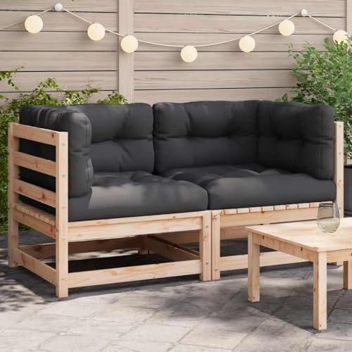 SDWEHO7 2er-Set Outdoor Ecksofas, 2-Sitzer Lounge Sofa mit Auflagen, Gartensofa Einzelsofa Terrassensofa Gartenlounge Sofa Gartenmöbel, Massivholz Kiefer SDWEHO7 2er-Set Outdoor Ecksofas, 2-Sitzer Lounge Sofa mit Auflagen, Gartensofa Einzelsofa Terrassensofa Gartenlounge Sofa Gartenmöbel, Massivholz Kiefer von SDWEHO7