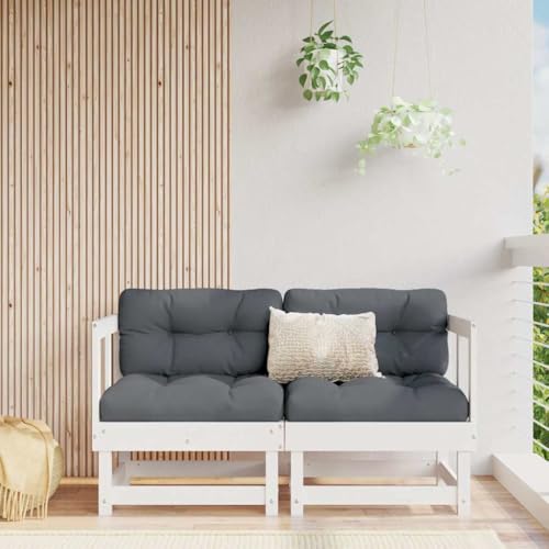 SDWEHO7 2er-Set Outdoor Ecksofas, 2-Sitzer Lounge Sofa mit Auflagen, Gartensofa Einzelsofa Terrassensofa Gartenlounge Sofa Gartenmöbel, Weiß Massivholz Kiefer SDWEHO7 2er-Set Outdoor Ecksofas, 2-Sitzer Lounge Sofa mit Auflagen, Gartensofa Einzelsofa Terrassensofa Gartenlounge Sofa Gartenmöbel, Weiß Massivholz Kiefer von SDWEHO7