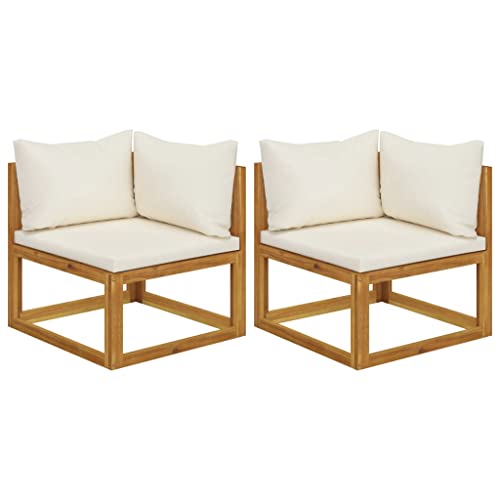 SDWEHO7 2er-Set Outdoor Ecksofas Lounge Sofa mit Auflagen, Gartensofa Einzelsofa Terrassensofa Gartenlounge Sofa Gartenmöbel, Cremeweiß SDWEHO7 2er-Set Outdoor Ecksofas Lounge Sofa mit Auflagen, Gartensofa Einzelsofa Terrassensofa Gartenlounge Sofa Gartenmöbel, Cremeweiß von SDWEHO7