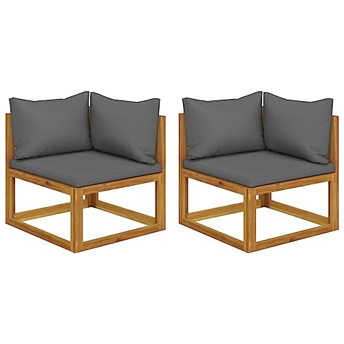 SDWEHO7 2er-Set Outdoor Ecksofas Lounge Sofa mit Auflagen, Gartensofa Einzelsofa Terrassensofa Gartenlounge Sofa Gartenmöbel, Dunkelgrau SDWEHO7 2er-Set Outdoor Ecksofas Lounge Sofa mit Auflagen, Gartensofa Einzelsofa Terrassensofa Gartenlounge Sofa Gartenmöbel, Dunkelgrau von SDWEHO7