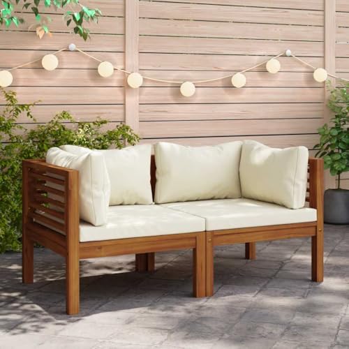SDWEHO7 2er-Set Outdoor Ecksofas Lounge Sofa mit Auflagen, Gartensofa Einzelsofa Terrassensofa Gartenlounge Sofa Gartenmöbel, Massivholz Akazie SDWEHO7 2er-Set Outdoor Ecksofas Lounge Sofa mit Auflagen, Gartensofa Einzelsofa Terrassensofa Gartenlounge Sofa Gartenmöbel, Massivholz Akazie von SDWEHO7