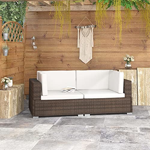 SDWEHO7 2er-Set Outdoor Ecksofas Lounge Sofa mit Auflagen, Gartensofa Einzelsofa Terrassensofa Gartenlounge Sofa Gartenmöbel, Poly Rattan Braun SDWEHO7 2er-Set Outdoor Ecksofas Lounge Sofa mit Auflagen, Gartensofa Einzelsofa Terrassensofa Gartenlounge Sofa Gartenmöbel, Poly Rattan Braun von SDWEHO7