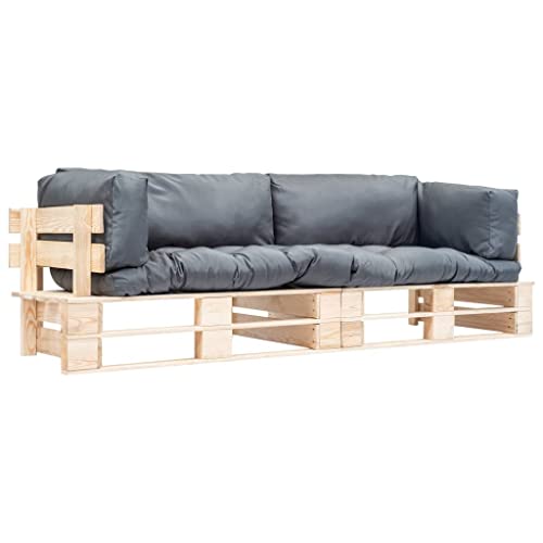 SDWEHO7 2er-Set Outdoor Ecksofas Lounge Sofa mit Auflagen, Gartensofa Terrassensofa Gartenlounge Sofa Gartenmöbel für Terrasse Balkon, Kiefernholz von SDWEHO7