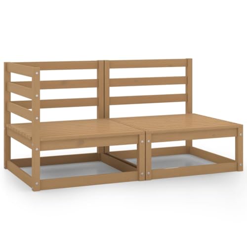 SDWEHO7 2er-Set Outdoor Sitzgruppe Balkon Lounge Möbel Outdoor Gartensofa Gartenmöbel Set Honigbraun Massivholz Kiefer SDWEHO7 2er-Set Outdoor Sitzgruppe Balkon Lounge Möbel Outdoor Gartensofa Gartenmöbel Set Honigbraun Massivholz Kiefer von SDWEHO7